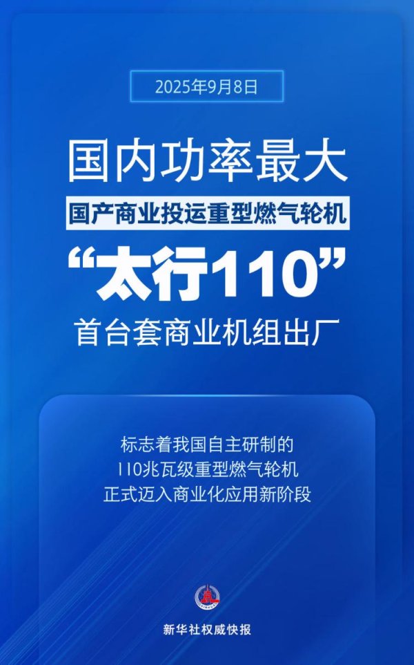安全配资 国内功率最大国产商业投运重型燃气轮机！“太行110”首台套商业机组出厂